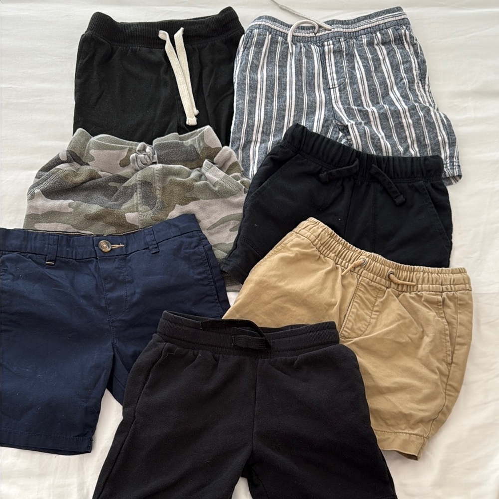 Size 4 Casual Shorts Collection - Black, Blue, Tan